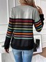 Striped Loose Casual Sweatshirt