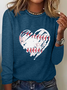 Baseball T-Shirts Women Game Day Tee Baseball Heart Graphic Casual Long Sleeve Top Valentine's Day Gifts