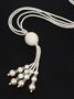 Elegant Imitation Pearl Tassel Sweater Chain Beaded Layered Necklaces