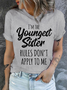 Womens Funny Sister Gift Old Sister Casual Cotton T-Shirt