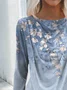 Floral Casual Cotton-Blend T-Shirt
