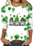 Casual Four-Leaf Clover Loose T-Shirt