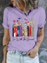 Women's Cotton I'm With The Banned Flowers Book Lover Casual Crew Neck T-Shirt