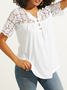 Loose Split Joint Lace Casual Shirt
