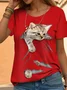 Cat Loose Casual T-Shirt