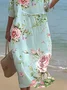 Casual Loose Floral Ruched Dress