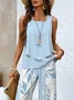 Women's Leaf Daily Going Out Two-Piece Set Casual Summer Top With Pants Matching Set