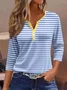 Striped Jersey Casual T-Shirt