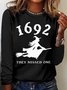 Women Text Letters Crew Neck Cotton Long Sleeve Casual Daily Spring/Fall T-shirt