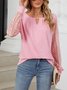 Women Plain Crew Neck Long Sleeve Casual Daily Spring/Fall Blouse