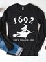 Women Text Letters Crew Neck Cotton Long Sleeve Casual Daily Spring/Fall T-shirt