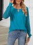 Women Plain Crew Neck Long Sleeve Casual Daily Spring/Fall Blouse