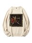 Constellation Saqittarius Vintage Oil Painting Style Printed Cotton Sweatshirt