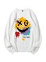 Funny Smiley Face Graffiti Cotton Sweatshirt