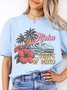 Women's Floral Print Short Sleeve T-Shirt For Summer