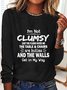 Women Text Letters Crew Neck Jersey Long Sleeve Casual Daily Spring/Fall Blouse