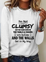 Women Text Letters Crew Neck Jersey Long Sleeve Casual Daily Spring/Fall Blouse