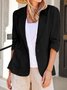 Plain Shawl Collar Casual Loose Blazer