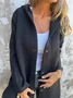 Casual Hoodie Plain Jacket