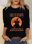 Women Halloween Crew Neck Jersey Long Sleeve Casual Daily Spring/Fall T-shirt