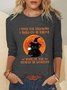 Women Halloween Crew Neck Jersey Long Sleeve Casual Daily Spring/Fall T-shirt