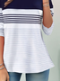 Striped printed long sleeved casual T-shirt