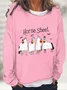 Women Halloween Crew Neck Cotton-Blend Long Sleeve Casual Daily Spring/Fall Sweatshirt