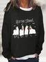 Women Halloween Crew Neck Cotton-Blend Long Sleeve Casual Daily Spring/Fall Sweatshirt