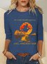Women Halloween Crew Neck Cotton Long Sleeve Casual Daily Spring/Fall T-shirt