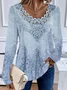 Lace Casual Floral Loose Blouse