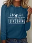 Women Text Letters Crew Neck Cotton-Blend Long Sleeve Casual Daily Spring/Fall T-shirt