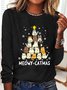 Women Animal Crew Neck Cotton-Blend Long Sleeve Casual Daily Spring/Fall T-shirt