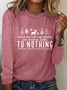 Women Text Letters Crew Neck Cotton-Blend Long Sleeve Casual Daily Spring/Fall T-shirt