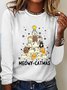 Women Animal Crew Neck Cotton-Blend Long Sleeve Casual Daily Spring/Fall T-shirt