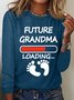 Women Text Letters Crew Neck Cotton-Blend Long Sleeve Casual Daily Spring/Fall Blouse