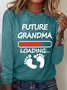 Women Text Letters Crew Neck Cotton-Blend Long Sleeve Casual Daily Spring/Fall Blouse