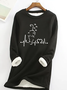 Women Cat Crew Neck Long Sleeve Casual Daily Spring/Fall Sweatshirt
