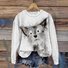 Women Christmas Crew Neck Long Sleeve Casual Daily Spring/Fall Sweatshirt