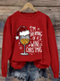 Women Ethnic Crew Neck Long Sleeve Casual Daily Spring/Fall Sweatshirt