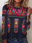 Ethnic Casual Crew Neck Jersey T-Shirt