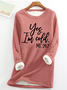 Women Text Letters Crew Neck Long Sleeve Casual Daily Spring/Fall Sweatshirt