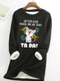 Women Text Letters Crew Neck Long Sleeve Casual Daily Spring/Fall Sweatshirt
