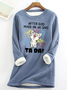 Women Text Letters Crew Neck Long Sleeve Casual Daily Spring/Fall Sweatshirt