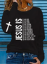 Women Text Letters Crew Neck Jersey Long Sleeve Casual Daily Spring/Fall T-shirt