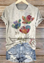 Floral Cotton Casual T-Shirt