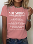 Women Text Letters Crew Neck Cotton Short Sleeve Casual Daily Summer T-shirt