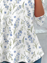 Women's Floral Spring Print Casual Round Neck Tunic Long Sleeve T-Shirt