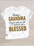 Cotton Casual Text Letters T-Shirt