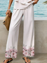 Women's Floral Print Casual Suspender Pants Two-Piece Set