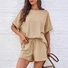 Women's Pocket Stitching Plain Daily Going Out Two-Piece Set Black Casual Summer Top With Pants Matching Set